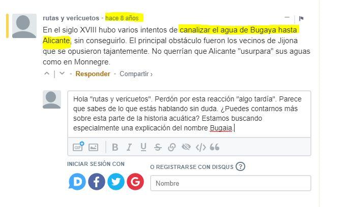 Font de Bugaia, Xixona comentario en alicantevivo
